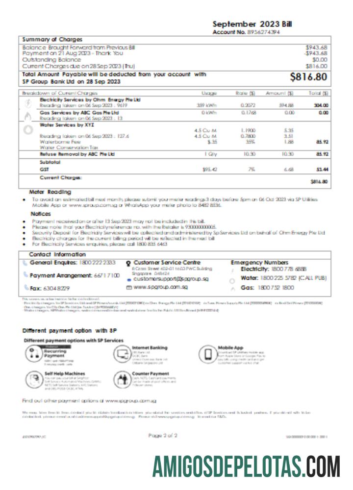 Projeto de lei de serviços públicos do Grupo SP, SCR, página 2 modelo